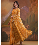 Striped Sequins Work Georgette Bollywood Style Saree