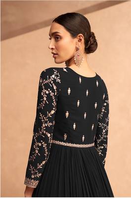 Black Heavy Fox Georgette With Embroidery Sequence Work Anarkali 2