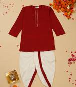 Saka designs boy's cotton kurta & dhoti - maroon