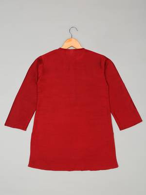 Saka designs boy's cotton kurta & dhoti - maroon 3