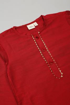 Saka designs boy's cotton kurta & dhoti - maroon 4