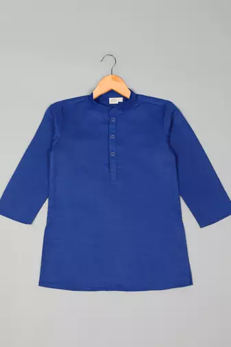 Saka designs boys cotton purple kurta & dhoti with yellow jacket set