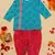 Saka designs boy's printed 100% cotton kurta & dhoti - blue & red