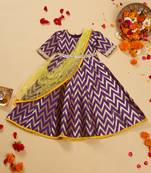 Saka designs girl's maxi dress/gown dupatta and a belt - purple