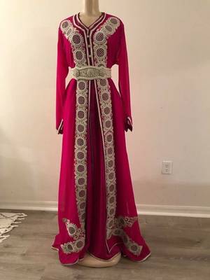 Magenta Georgette Islamic Kaftan 1