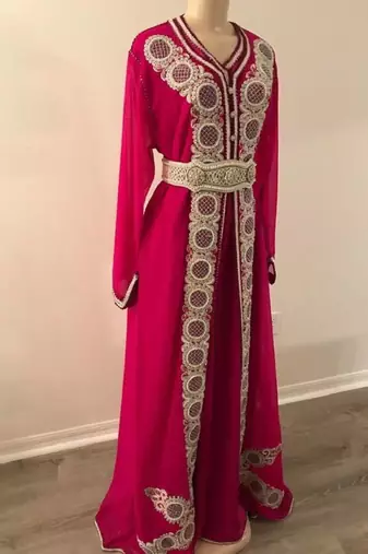 Magenta Georgette Islamic Kaftan