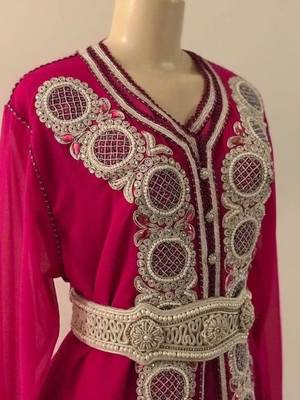 Magenta Georgette Islamic Kaftan 3