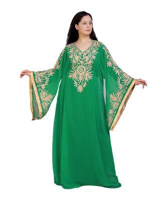 Green Hand Embroidered Dress 1