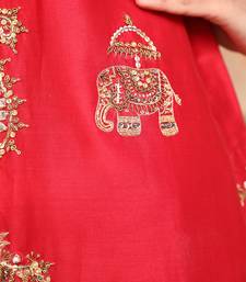 Gaj Sharara Set in Red Silk with Gota Patti & Zardosi Handwork