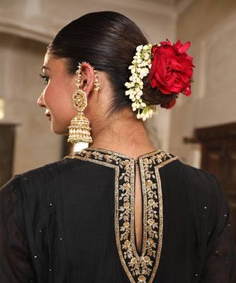 Siyaah Kali Suit Set in Black with Mukaish Zardosi Handwork 3
