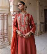 Sahiba Brick Rust Silk Suit Set