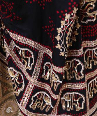 Masha Lehenga Set in Black with Zardosi Handwork 3