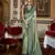 Soft silk woven printed patola designed saree (pista green)