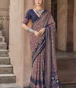Pure Crepe Printed Patola Designer Saree (peach)