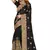Women'S Black Zari Embroidered Satin Saree With Unstitch Blouse Piece