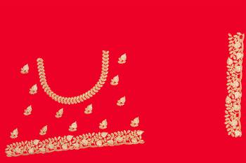 Women'S Red Zari Embroidered Satin Designer Saree With Unstitch Blouse Piece 5