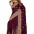 Women'S Wine Zari Embroidered Satin Saree With Unstitch Blouse Piece