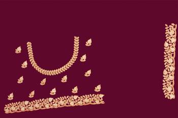 Women'S Wine Zari Embroidered Satin Saree With Unstitch Blouse Piece 5