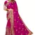 Women'S Magenta Zari Embroidered Satin Saree With Unstitch Blouse Piece