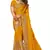 Women'S Mustard Zari Embroidered Satin Saree With Unstitch Blouse Piece