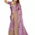 Women'S Purple Zari Embroidered Satin Saree With Unstitch Blouse Piece