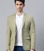 Men's single-breasted regular fit green blazer with lapel pin