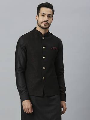 gold maroon nehru jacket 1