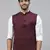 wine solid nehru jacket