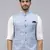 sky blue nehru jacket with white chex