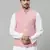 pink linen blend chex nehru jacket