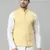 yellow linen blend chex nehru jacket
