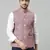 Mountbatten pink linen blend chex nehru jacket for men