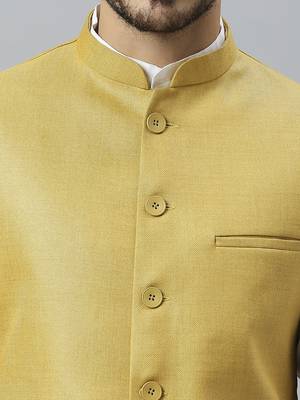 mustard yellow solid nehru jacket 5