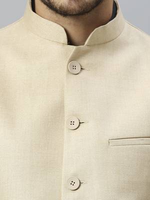 cream solid nehru jacket 5