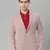 peach single-breasted regular fit blazer in premium knitted fabric with lapel pin