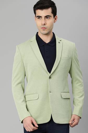 Men's pista single-breasted regular fit blazer in premium knitted fabric with lapel pin