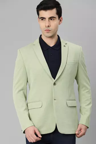 Men's pista single-breasted regular fit blazer in premium knitted fabric with lapel pin