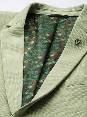 Men's pista single-breasted regular fit blazer in premium knitted fabric with lapel pin 2