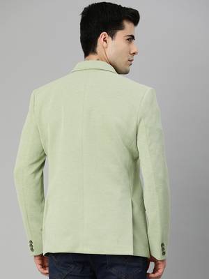 Men's pista single-breasted regular fit blazer in premium knitted fabric with lapel pin 4