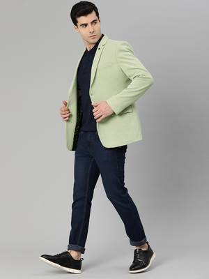 Men's pista single-breasted regular fit blazer in premium knitted fabric with lapel pin 5