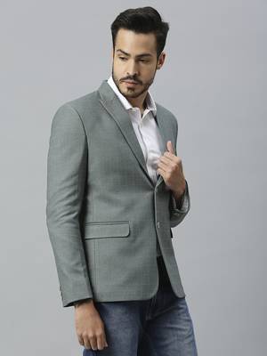 Grey double-breasted regular fit blazer 4
