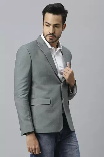 Grey double-breasted regular fit blazer