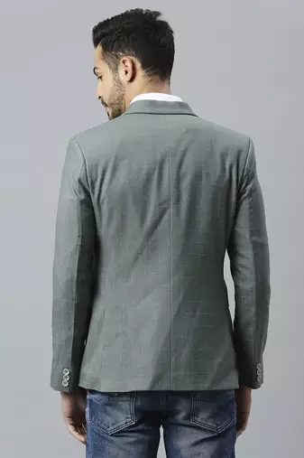 Grey double-breasted regular fit blazer