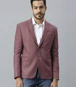 pink grey double-breasted regular fit blazer with white checks