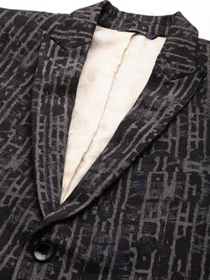 knitted single-breasted slim-fit Multicolor abstract print blazer 2