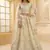 off white net thread work wedding lehenga