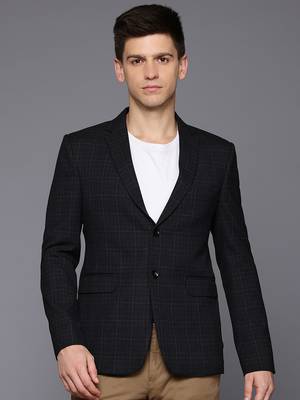 single-breasted slim-fit space Blue blazer 1