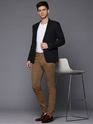 single-breasted slim-fit space Blue blazer 5