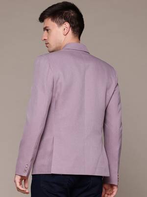 single-breasted slim-fit lavender formal blazer with floating canvas technology 4