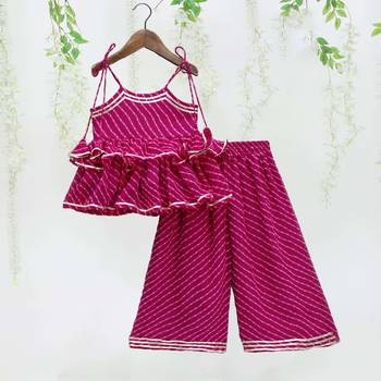 Pink color printed georgette angrakha style anarkali with plazzo 2